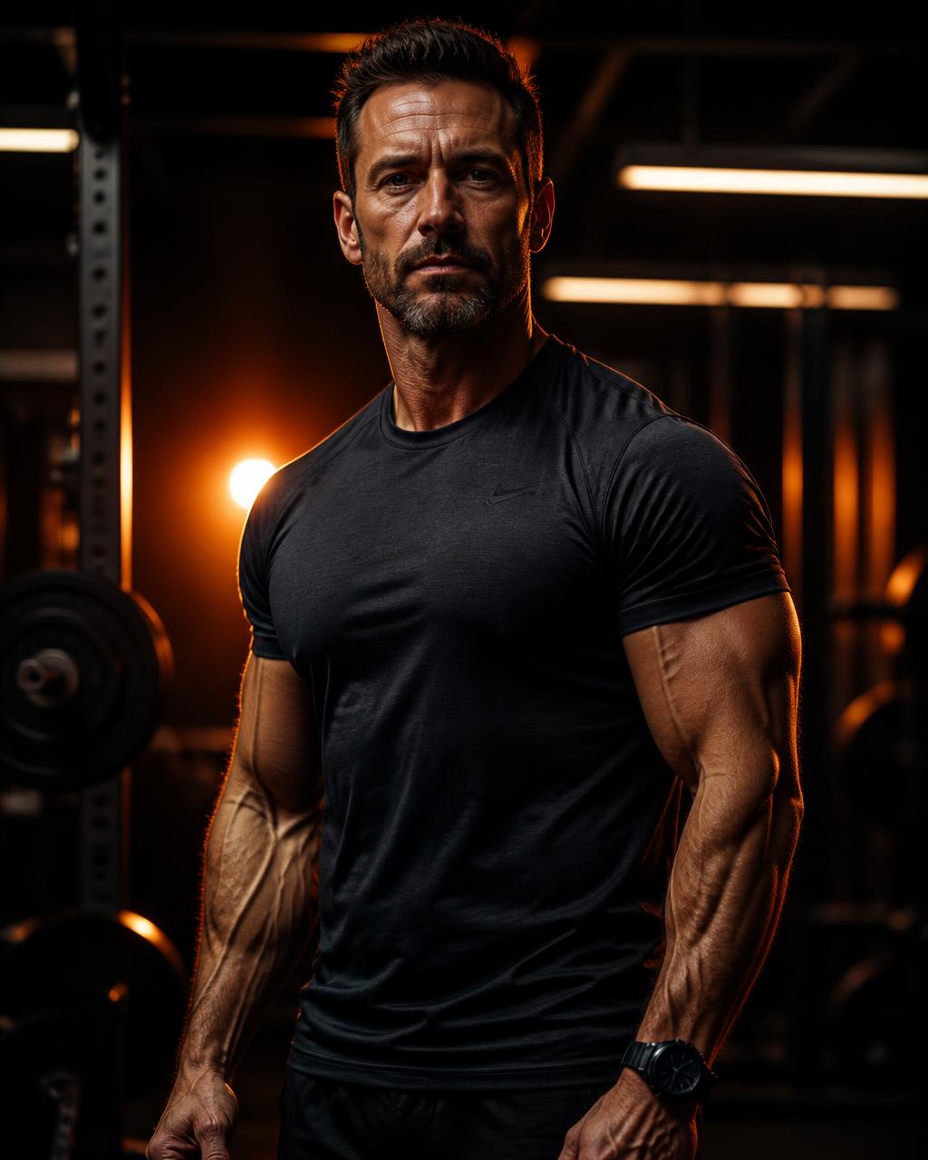 Man in his forties training in a gym, representing restored vitality
